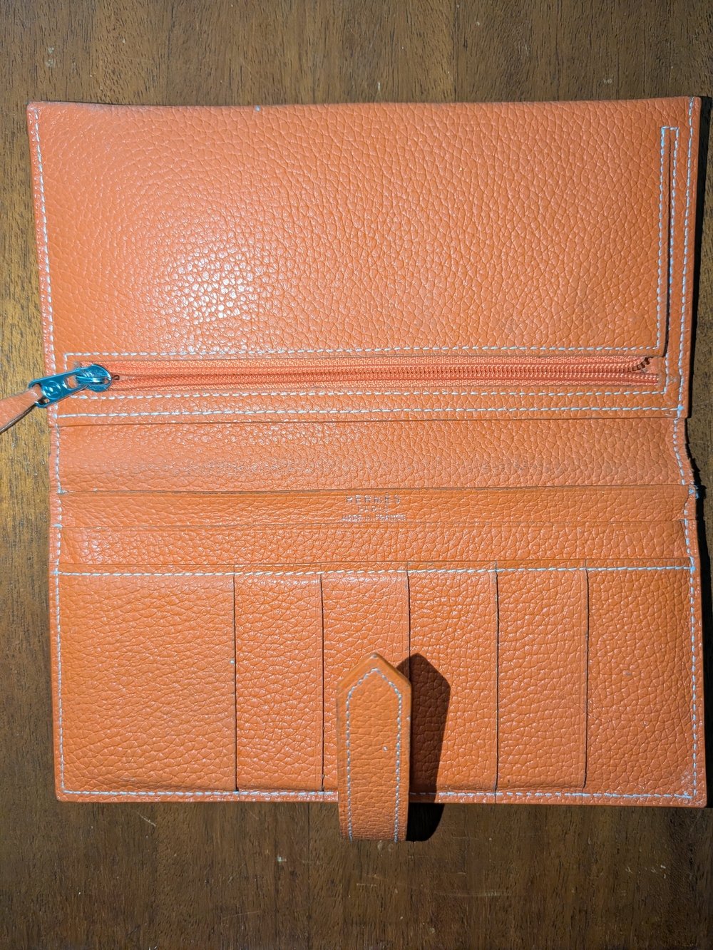 Hermes Bearn Long Leather Wallet. Authentic. B Condition. Beautiful Wallet. - Picture 6 of 13